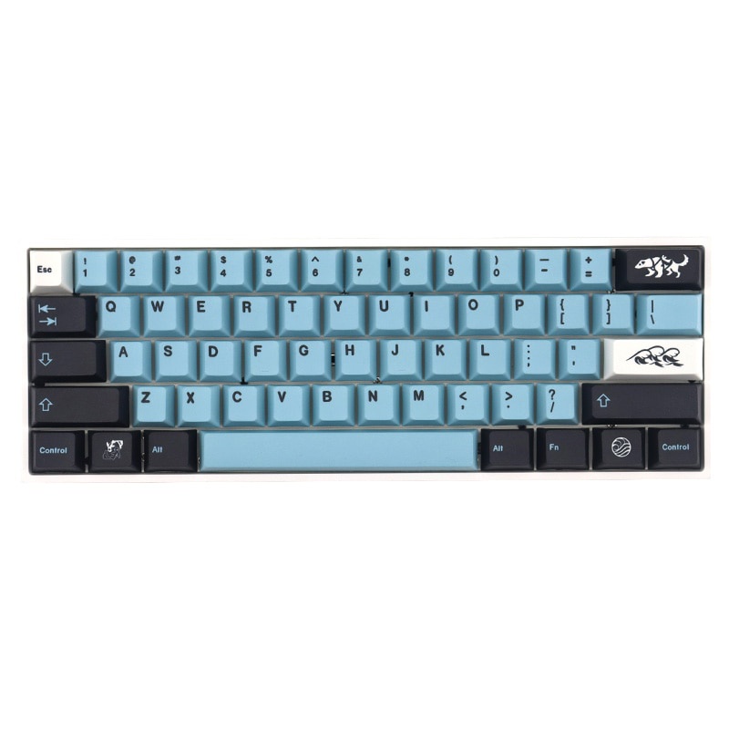 Tombol Keyboard Pbt Sublimasi Cherry Profile Warna Hitam Biru Mizu-118 Kompatibel Dengan Mx Switch