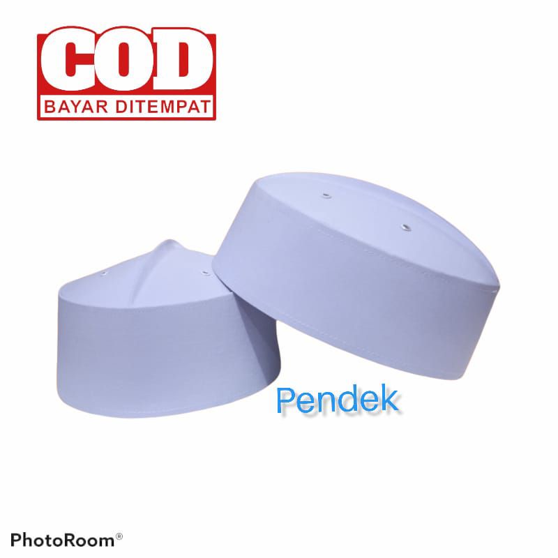 PECI Asagofah kopiah haji putih pendek