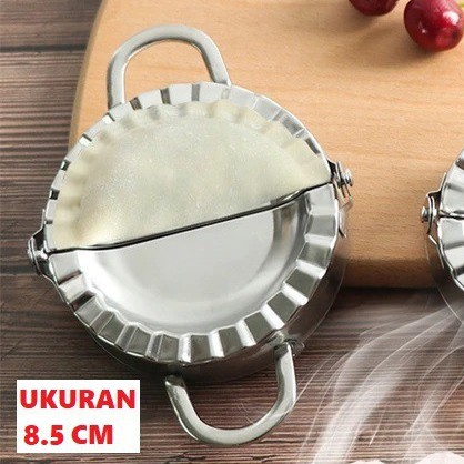 MurmerOfficial R358 SS STAINLESS CETAKAN PASTEL PANGSIT DUMPLING ALAT ROUND SILVER DIMSUM DUMPLING