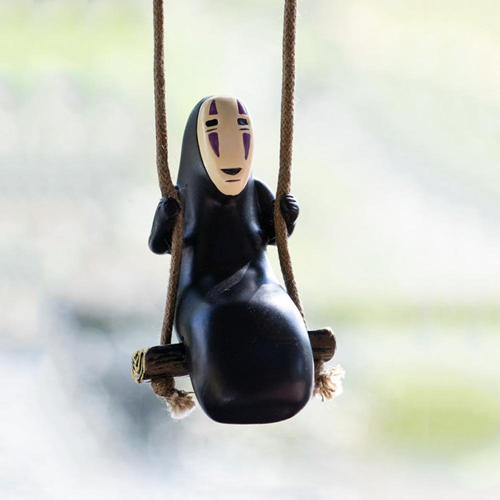 Lanfy Ornamen Mobil Hadiah Mainan Spirited Away Ada Wajah Man Spion Auto Dekorasi Anime Liontin