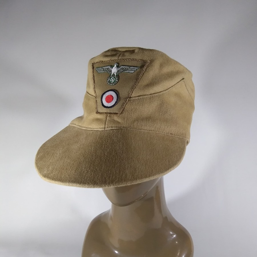 Topi Field Cap DAK Afrika Corps Jerman WW2 Katun