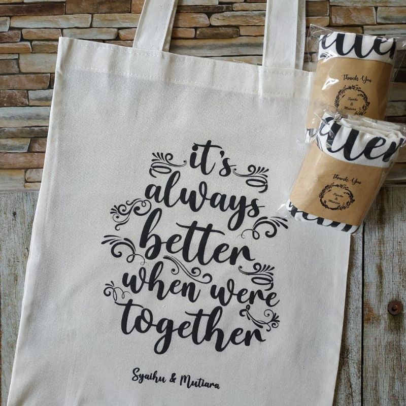 Totebag blacu sablon satu warna satu sisi