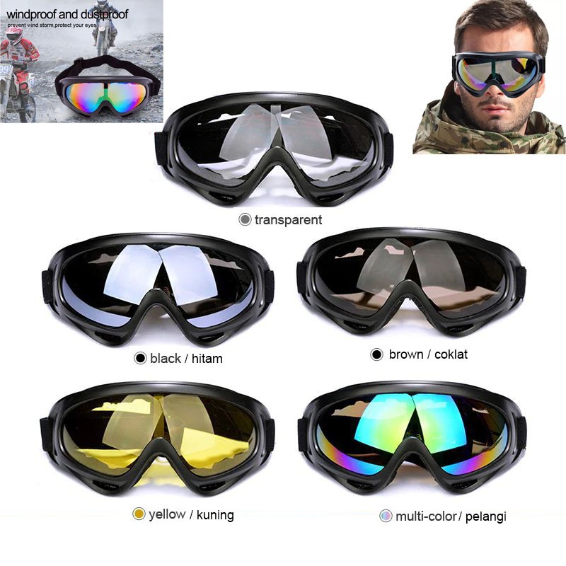 Kacamata Sport Goggles Ski Sepeda Biker Cross Trail Downhill Airsoft gun Anti Silau