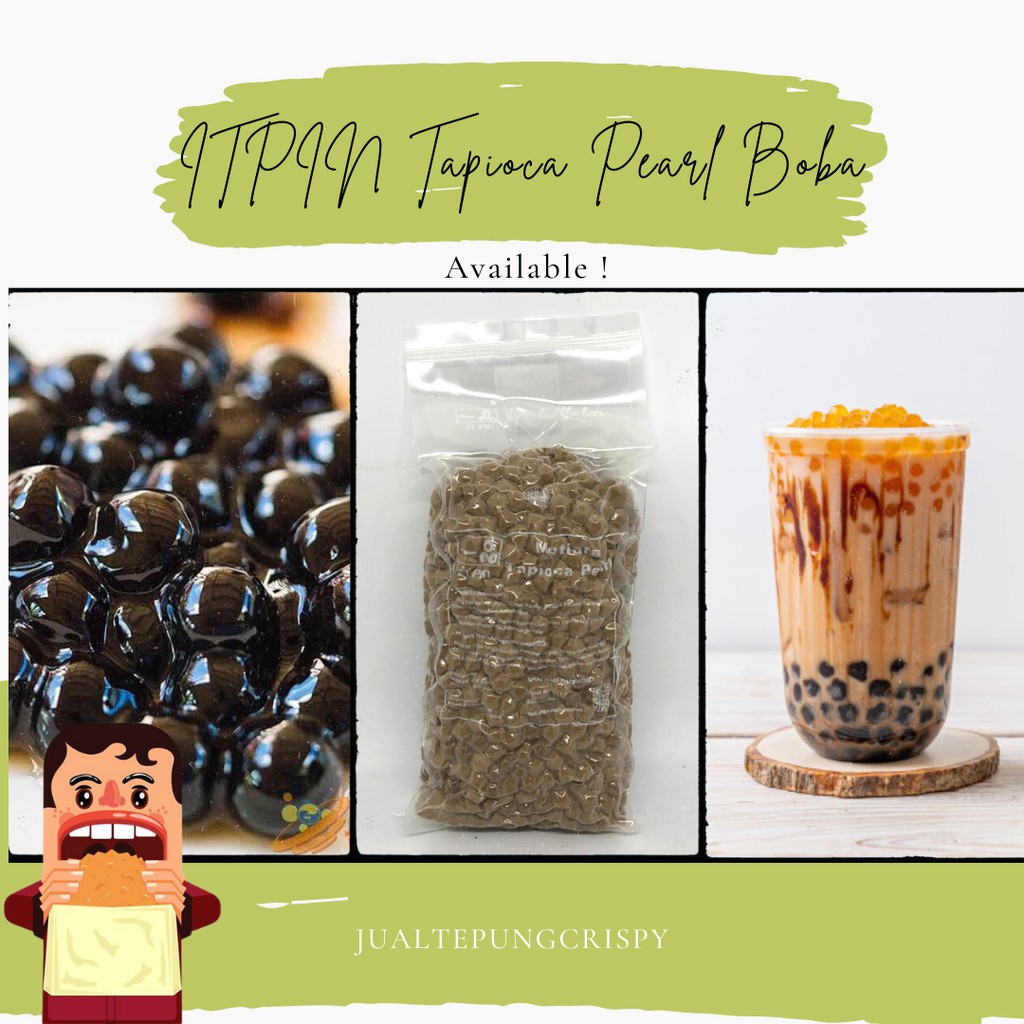 ITPIN TAPIOCA PEARL KEMASAN 1KG / BOBA PEARL / BOBA INSTAN / TOPPING MINUMAN BOBA