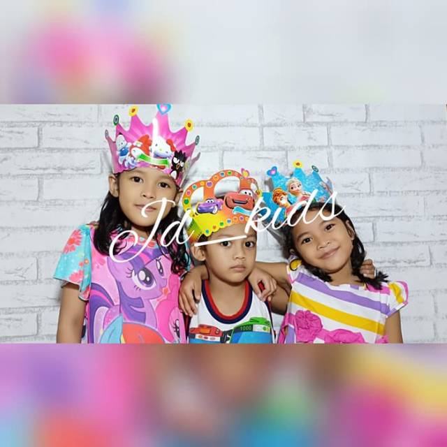 Topi Ulang Tahun Ultah Model Mahkota | BABY SHARK | TAYO | PONY | TSUM TSUM