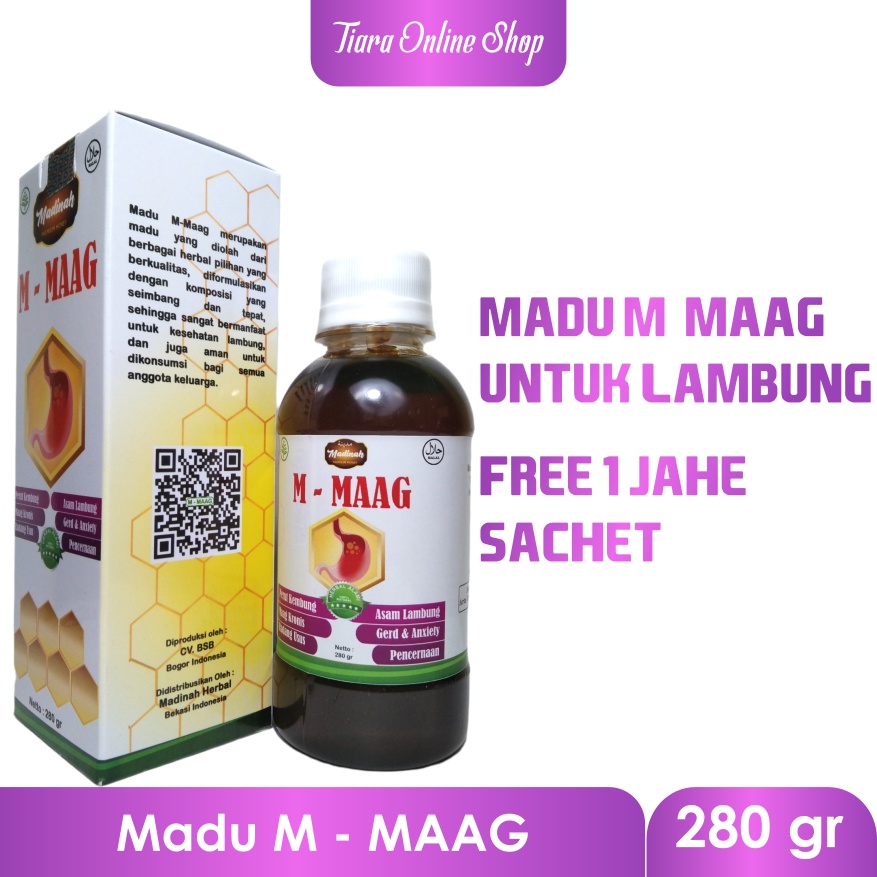 Madu Sehat Lambung M-Maag | Mengobati Lambung | Madu Asam Lambung | Madu Tukak Lambung | Gerd | Pencernaan Sehat 280 gram | Maag Kronis