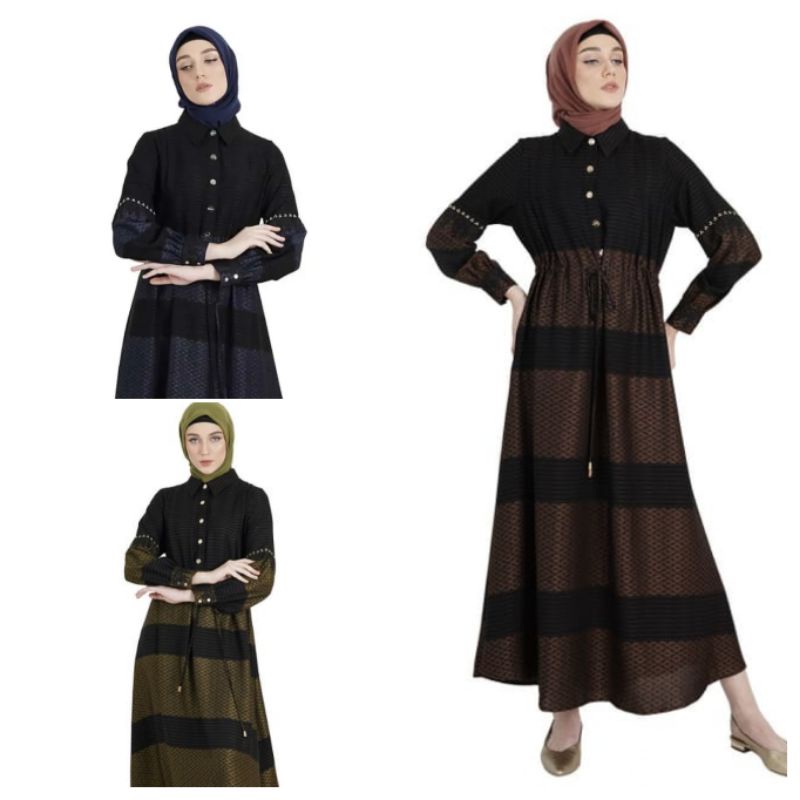 Terbaru Abaya Hikmat C8422 tidak mendapatkan scarf