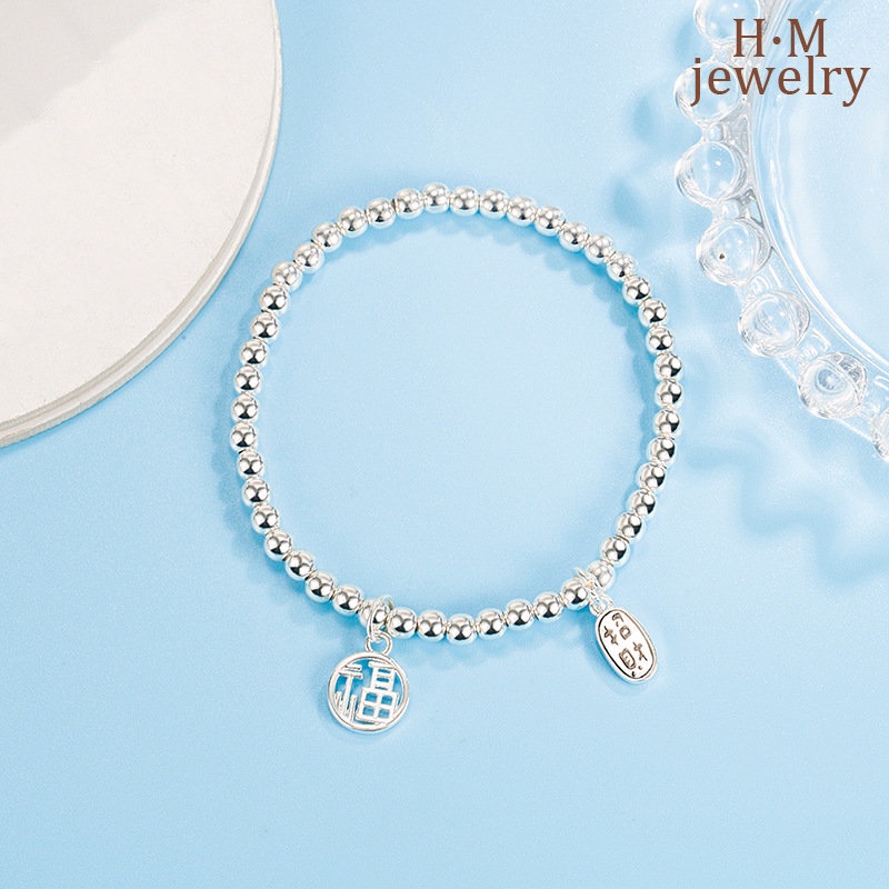 Gelang Keberuntungan Manikmanik Bulat Gaya Vintage Untuk Priawanita