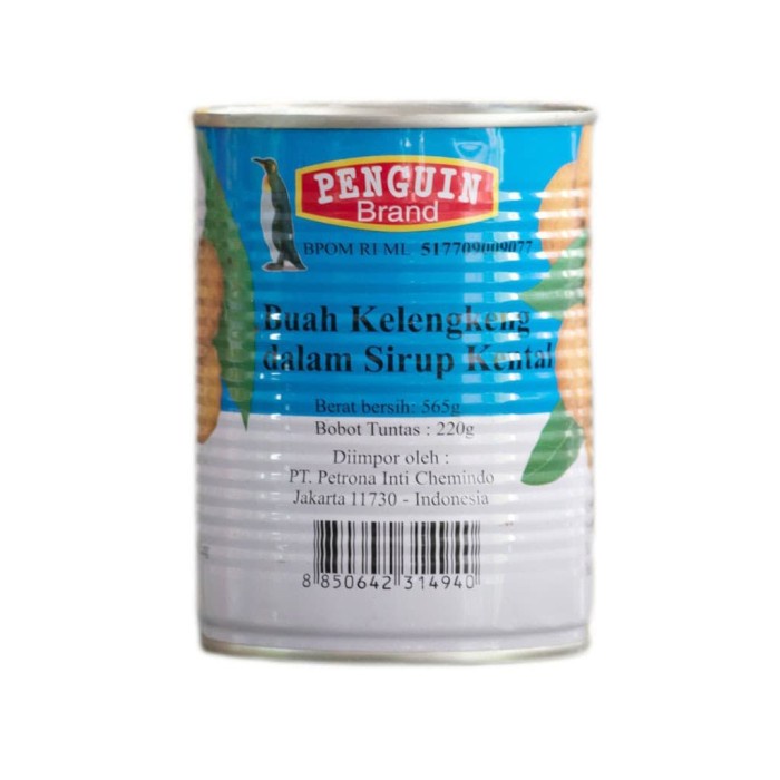 

Kalengbuah- Pinguin Longan – Kelengkeng Buah Kaleng (565 Gr) -Buah-Kaleng.
