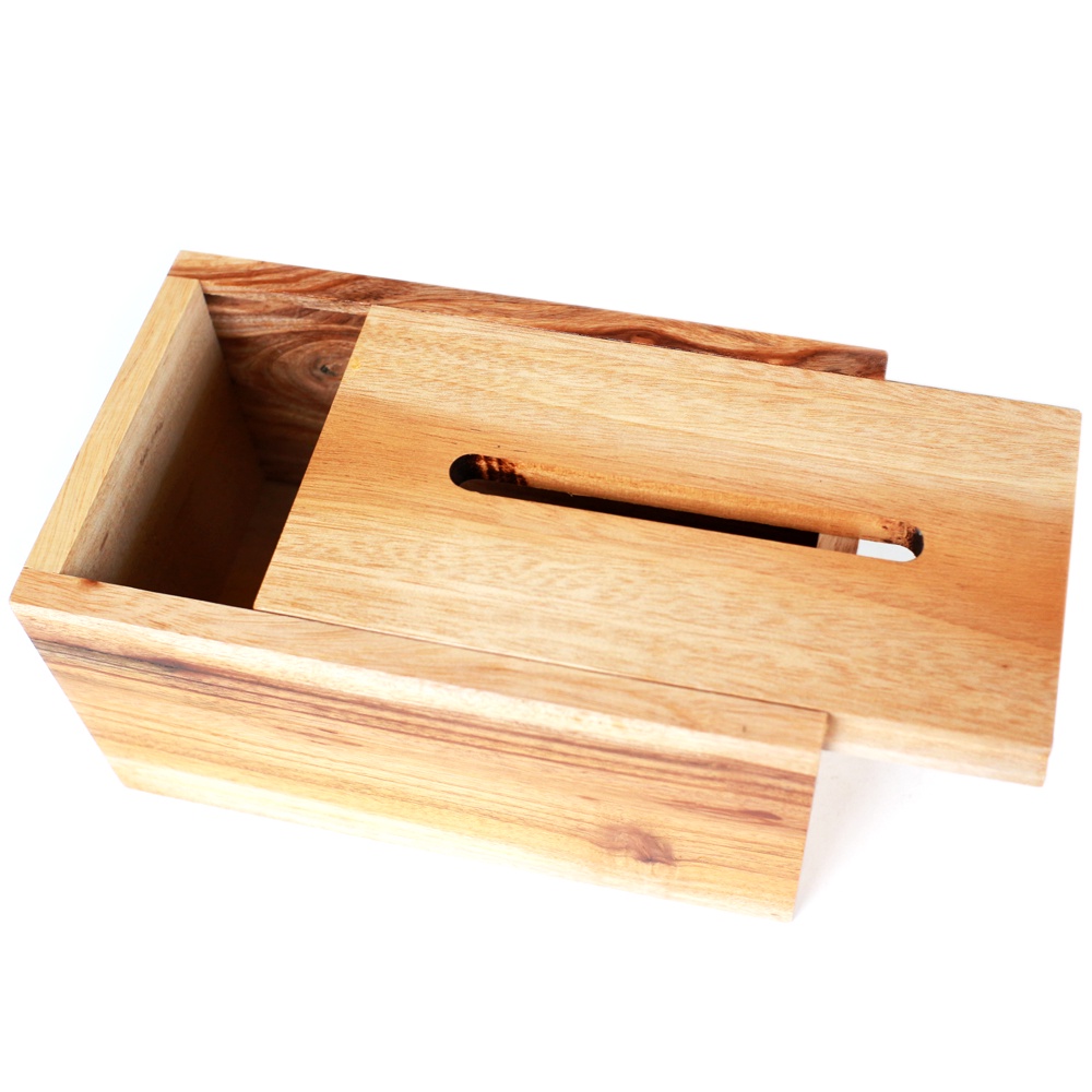 FM - Tempat Tissue Kayu Box Kota Besar 21 x 13 x 11 cm