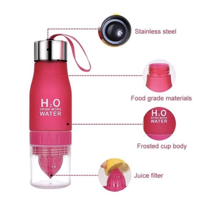 [500gr] LT - [ H20 ] INFUSED WATER BOTTLE 650 ml Murah Unik Botol Minum