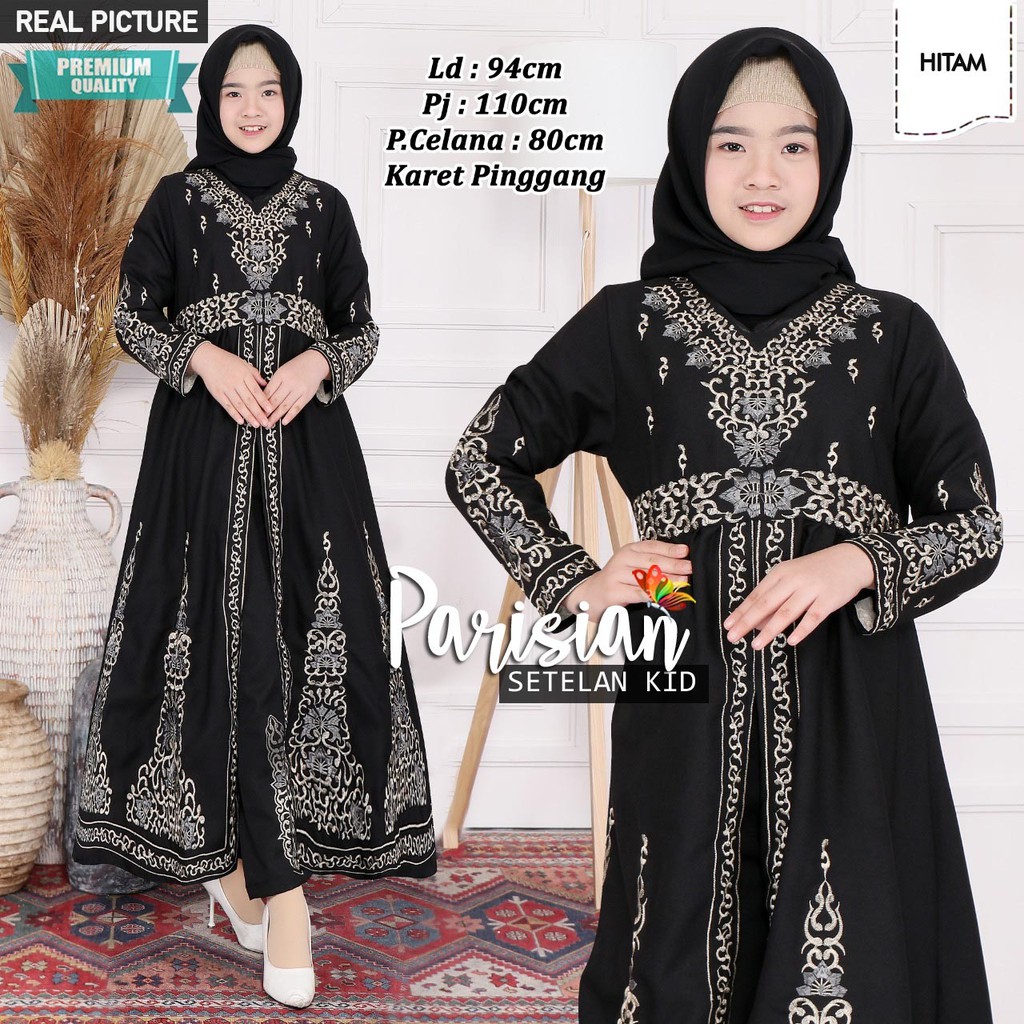 Baju Muslim Anak Perempuan Umur 8 Tahun 9 Tahun 10 Tahun 11 Tahun 12 Tahun/Gamis Muslim Anak Cewek