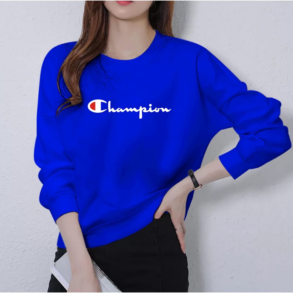 ( BISA COD ) BAJU CHAMPION TRENDY WANITA TERBARU-KAOS DISTRO CEWEK KEREN LENGAN PANJANG KEKINIAN DAN TERLARIS