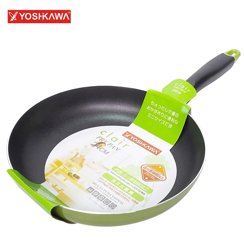 

YOSHIKAWA Panci Penggorengan Anti Lengket 24 CM Frying Pan EVL-CL-12-12 Hijau