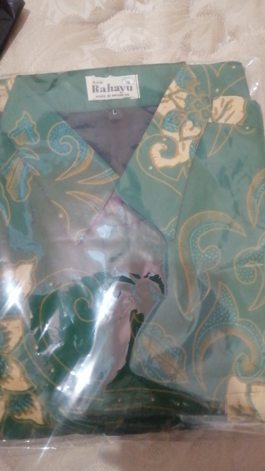 Milwis Hijau Kemeja Batik Pria Lengan Panjang Full Furing Katun Halus Sragenan