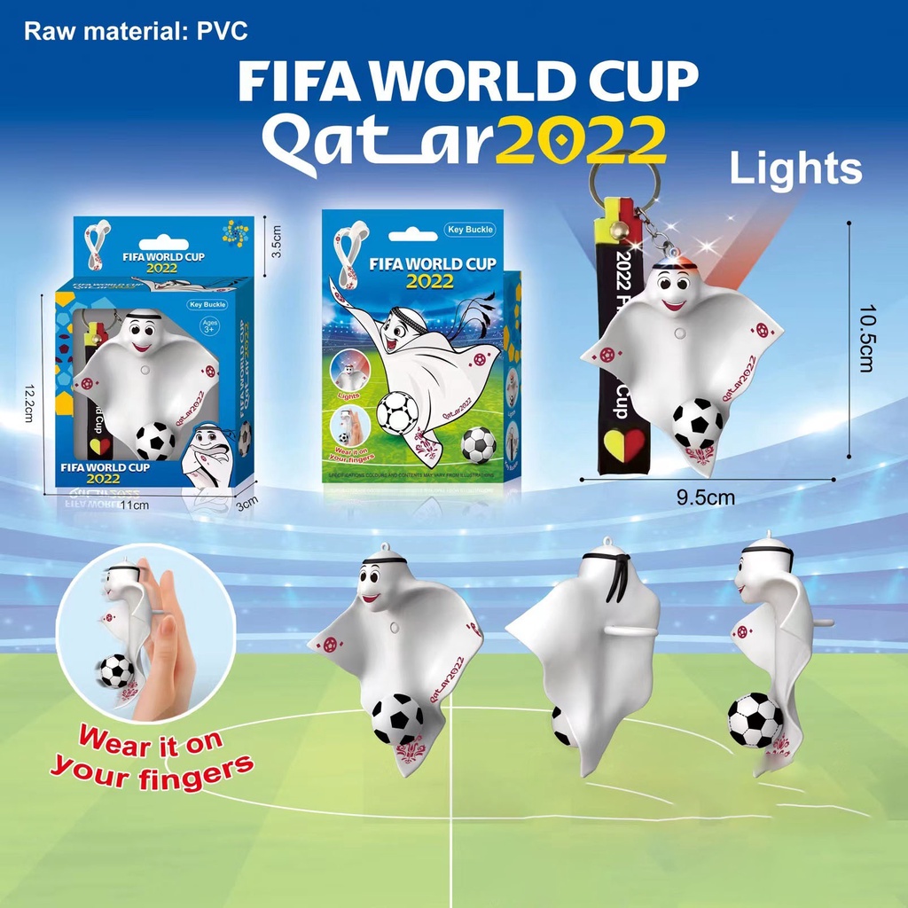 Gantungan Kunci Desain Maskot Piala Dunia 2022 Dengan Lampu Luminous