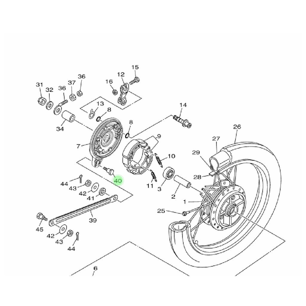 BOLT BAUT BESI TAHANAN TROMOL REM BELAKANG JUPITER Z NEW 115 ROBOT VEGA ZR RR ORIGINAL 90109-08828