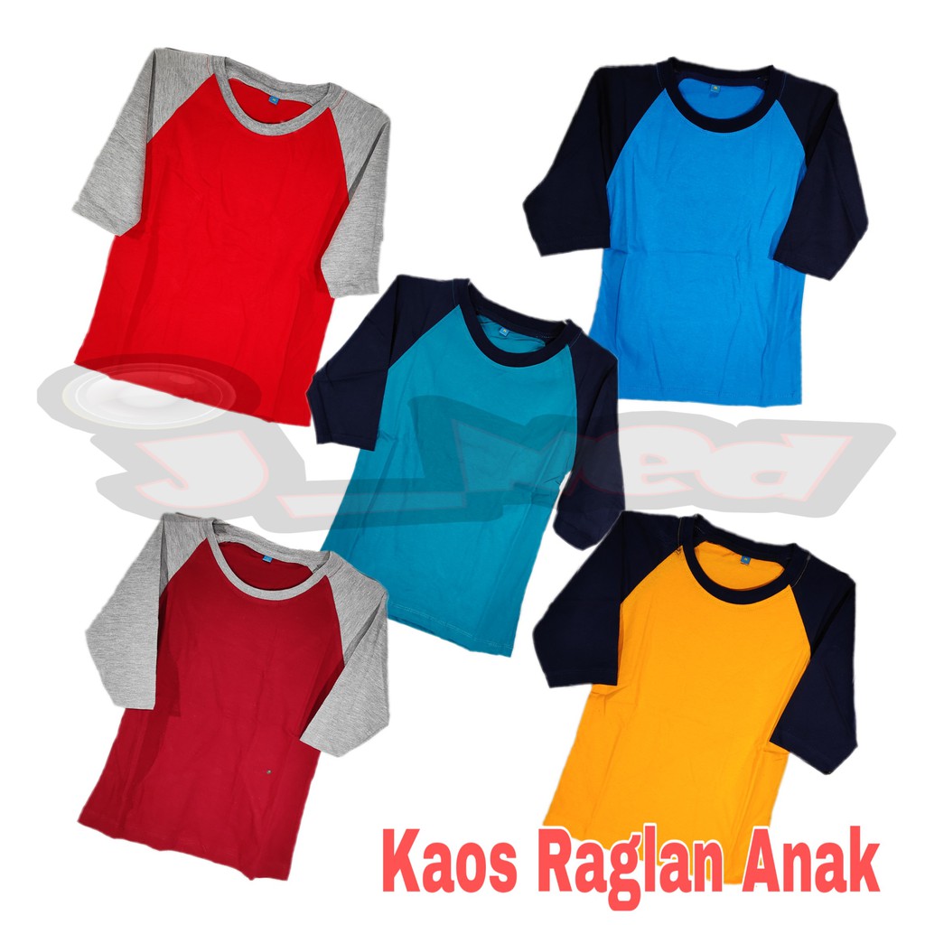 J646 Kaos Raglan Anak 3/4 Kaos Anak Pria Wanita