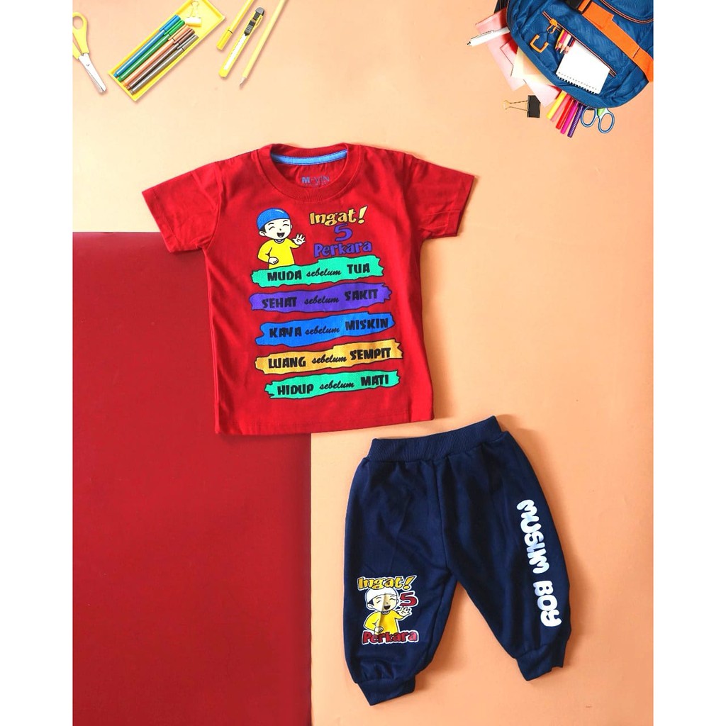 Setelan Anak 5Perkara - Baju Anak Celana Joger - Baju Anak Laki laki 1-9Tahun M-VIN