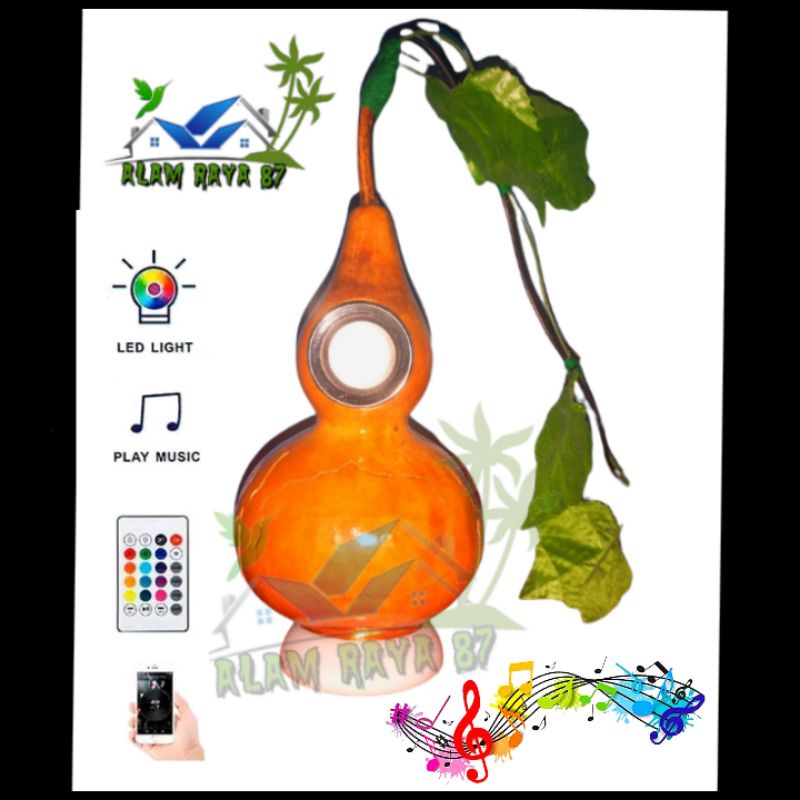 lampu hias labu botol + speaker Musik bluetooth/ lampu tidur labu botol/ labu botol lampu hias.