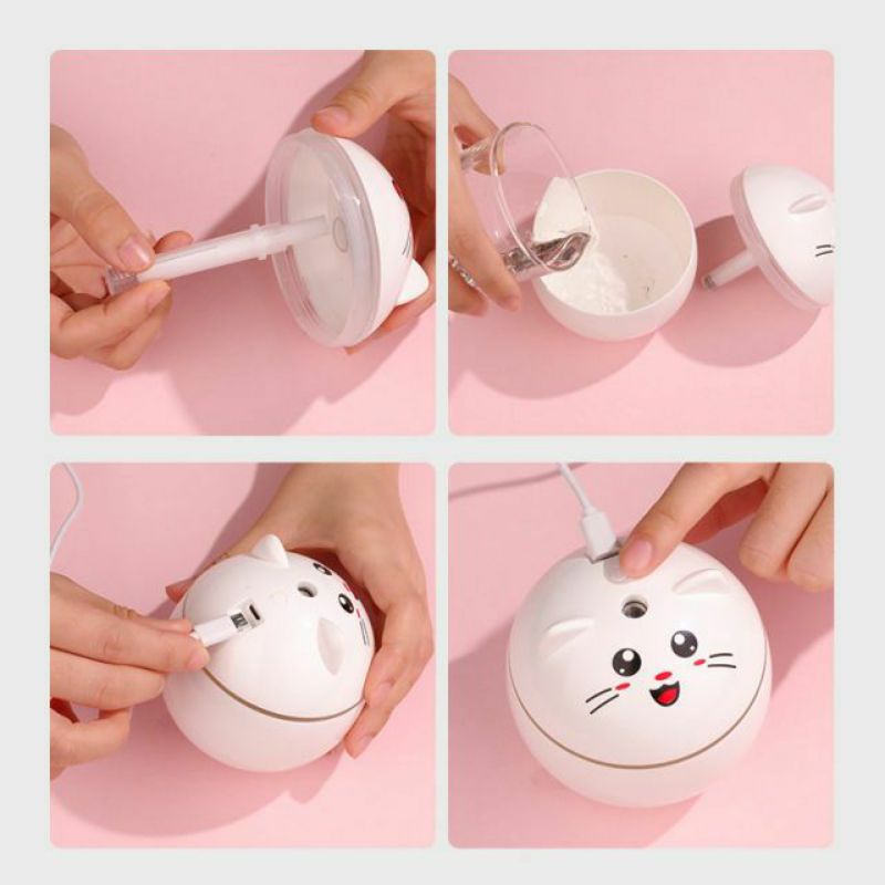 cute cat humidifier 300ml aroma terapi pengharum ruangan