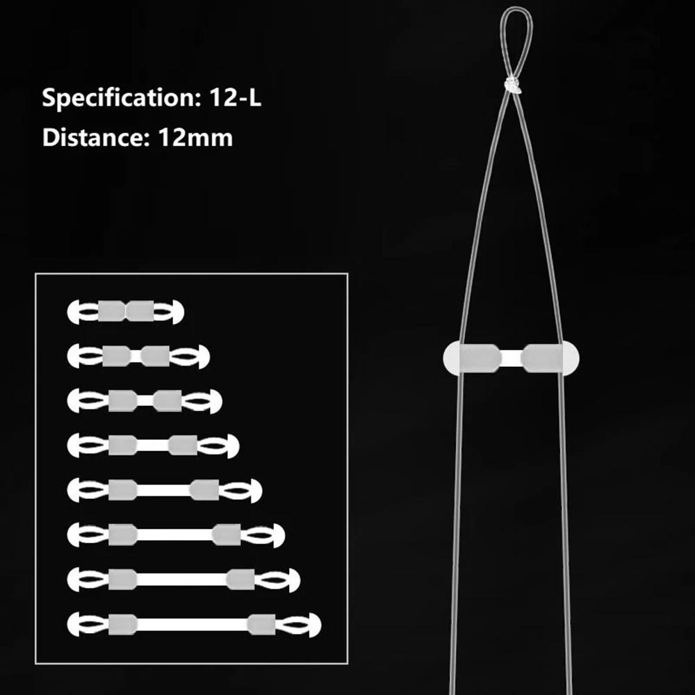 Quinton Fish Hook Fixed Distance Splitter 10Pcs Space Bean Kepala Ganda Anti-Bungkus Kacang Pemisah Garis Ikan