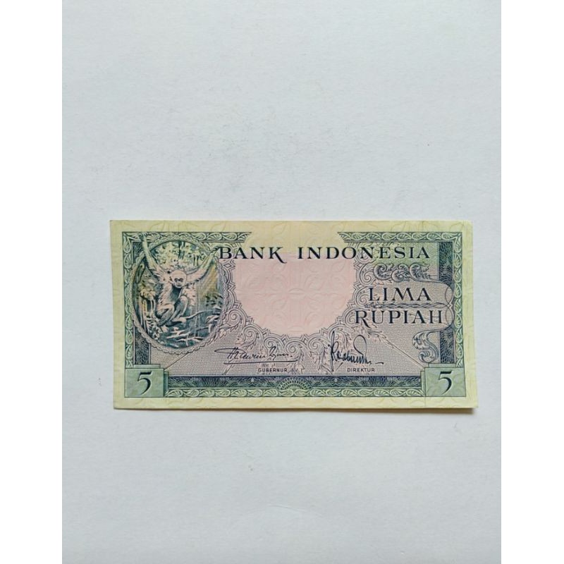 uang Kuno SERI hewan 5 rupiah atau 5 monyet tahun 1957 kondisi bagus