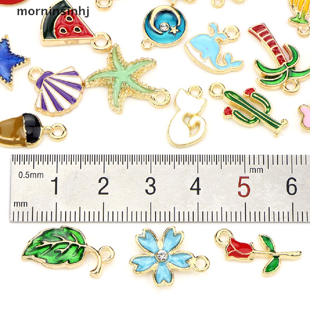 30pcs / set Liontin Enamel Charms Campuran Untuk Membuat Perhiasan