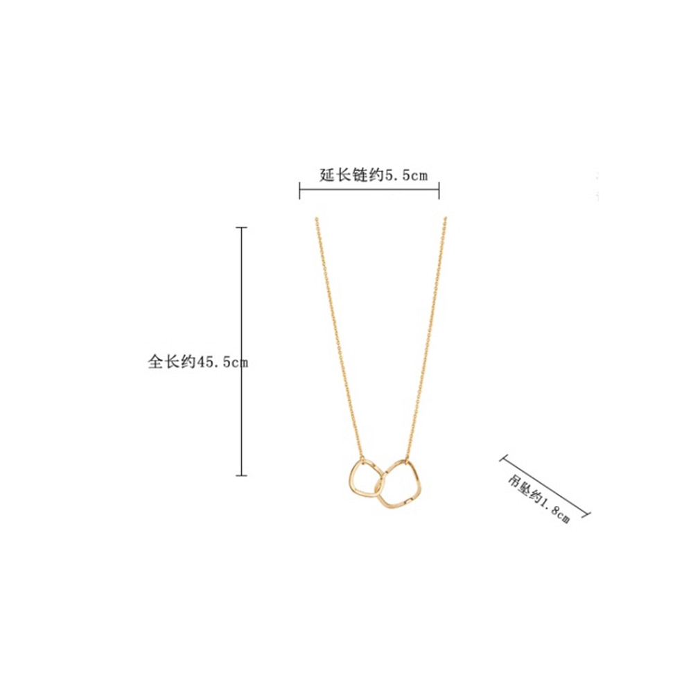 Kalung Rantai Clavicle Dengan Liontin Cincin Ganda Untuk Wanita #261141322