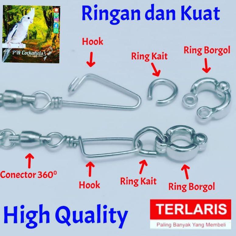 RESTOCK Rantai Burung Falk Ring Borgol Kaki Burung Parkit Australia Cockatiel Omega