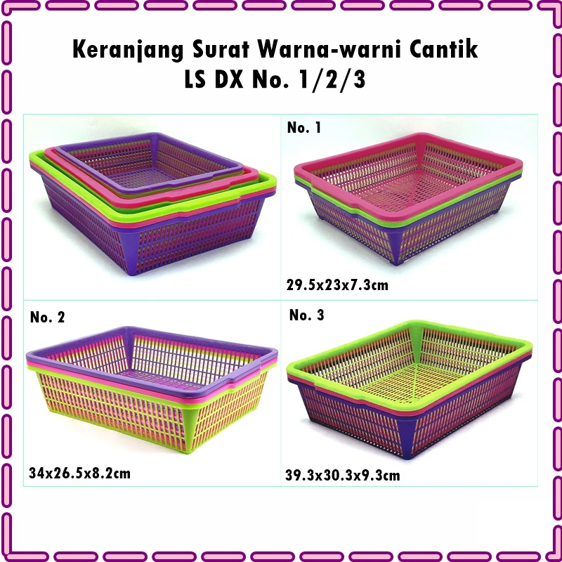 RML1093K Keranjang Surat/Keranjang Serbaguna Warna Warni Cantik LS DX No. 1