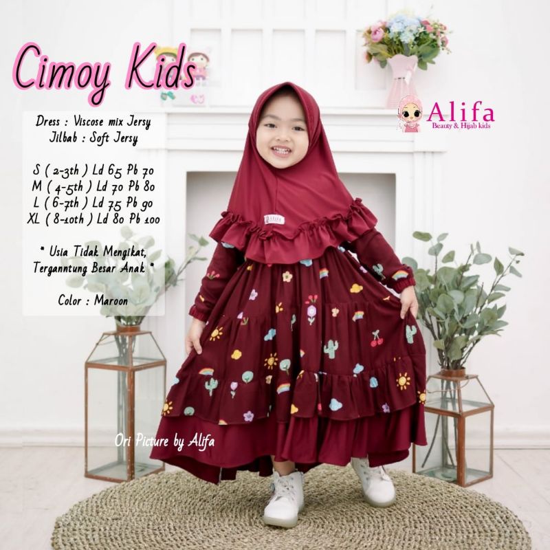 Cimoy Pelangi Kids by Alifa Gamis Set Jilbab Anak