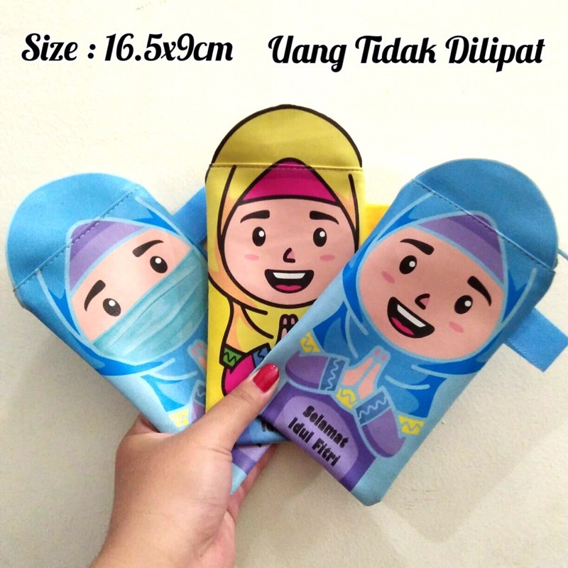 Dompet Lebaran Panjang 3D Amplop Fitrah THR Angpao Idul Fitri Eid Mubarak