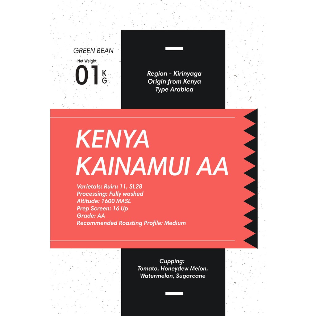 

Green Bean Arabica Kenya Kainamui 1Kg | Biji Kopi Mentah