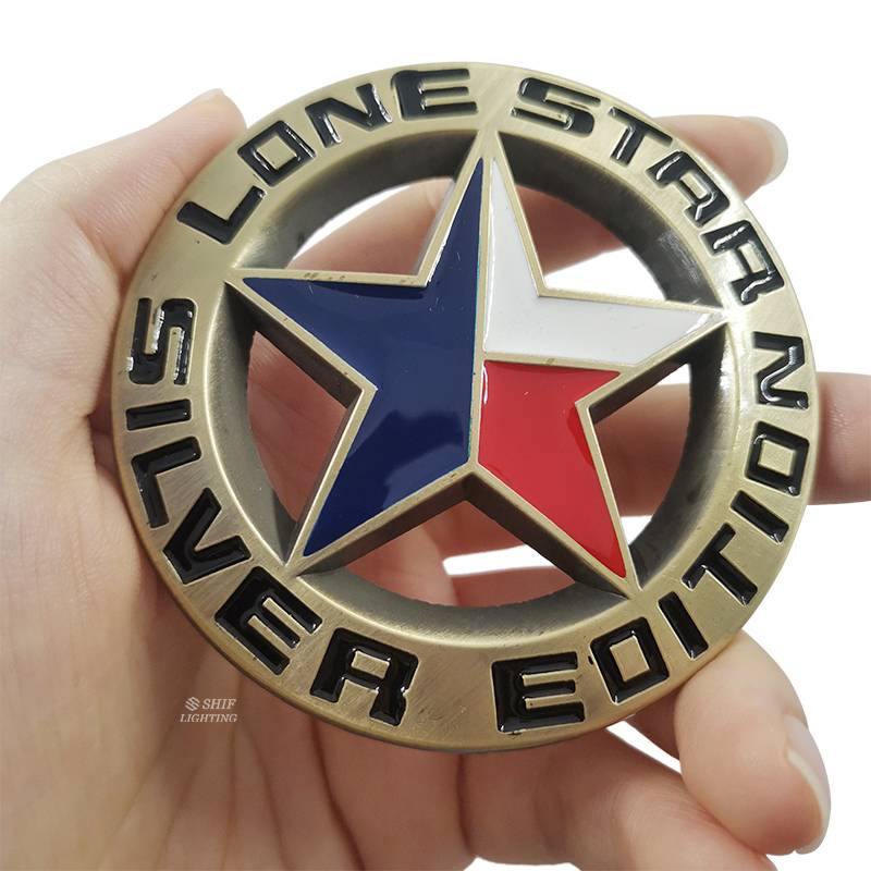 1 x Metal Gold LONE STAR Logo Car Auto Rear Trunk Decorative Emblem Sticker Badge Decal TEXAS EDITION