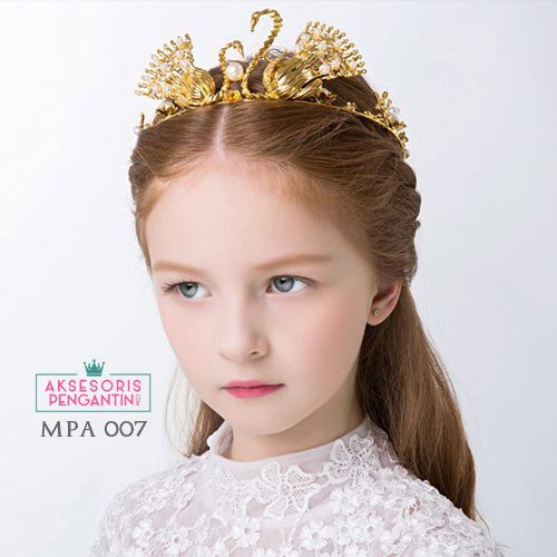 AKSESORIS CROWN TIARA MAHKOTA RAMBUT PESTA SWAN ANAK MPA007