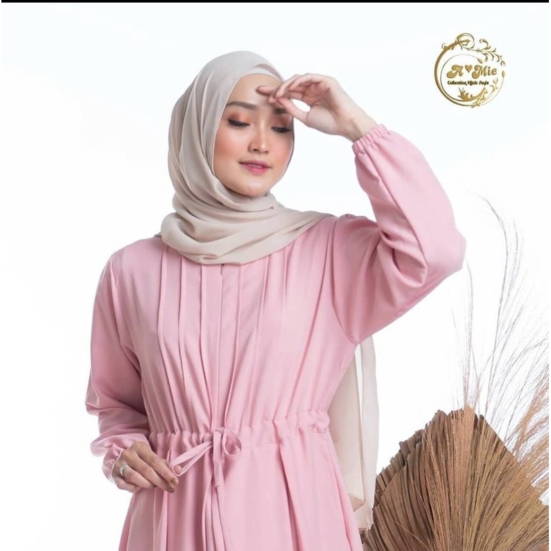 (DBY) GAMIS AMIELA REMPEL KERUT DAILY BUSUI DRESS MOSCREPE PREMIUM