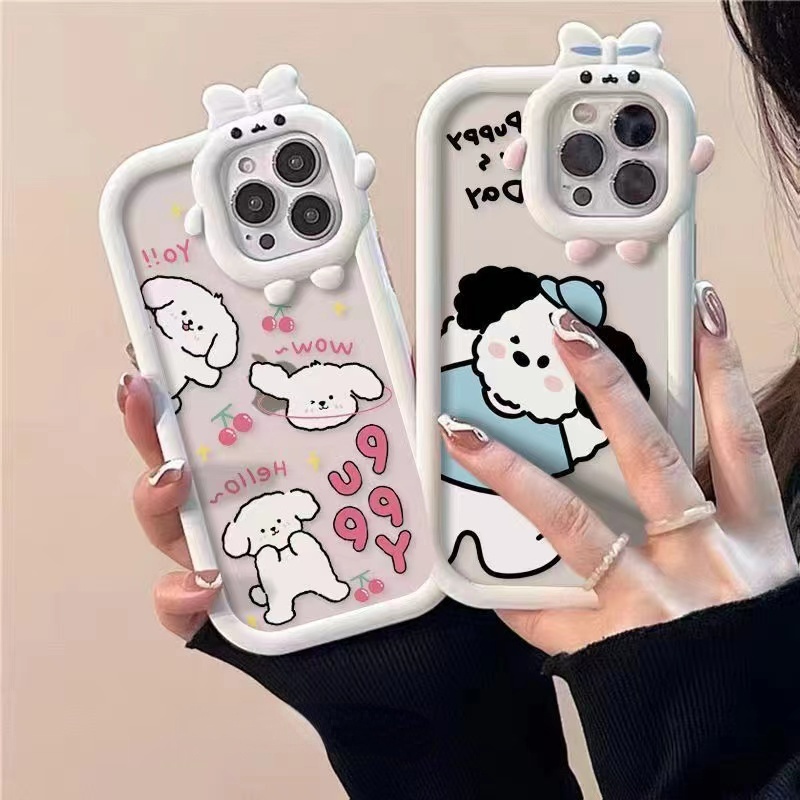 Soft Case TPU Motif Anak Anjing Untuk iPhone 13 13pro 13prm 11 7Plus 8Plus Xr XS 13 12pro Max