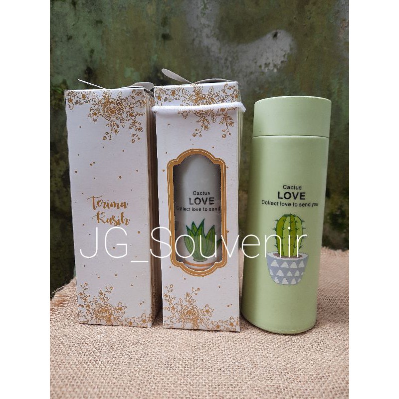 BOTOL MINUM KACA MOTIF KAKTUS 450ML KEMAS BOX SOUVENIR PERNIKAHAN MURAH DAN UNIK-3