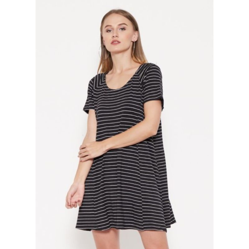 Dress Striped Decree atasan kaos Tunic garis branded wanita
