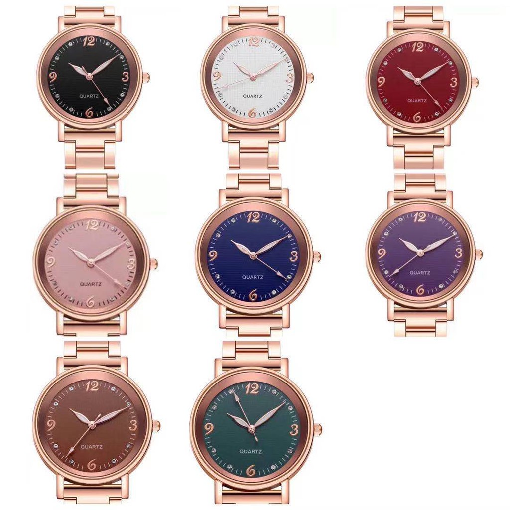 Jam Tangan Wanita Stainless Steel Analog Quartz Korean Fashion / Jam Tangan Rantai Wanita Import-3