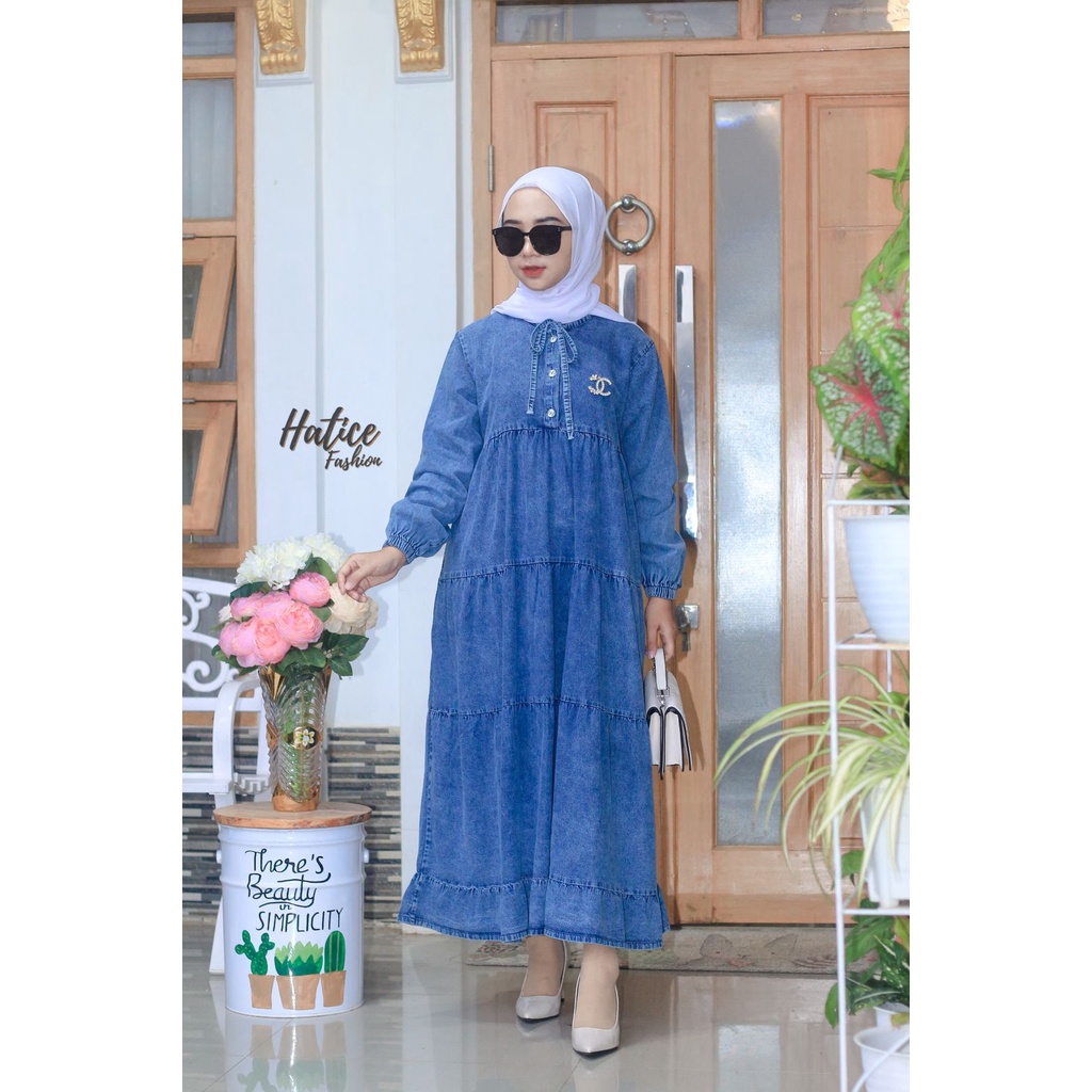 JEANS  levis DRESS MAXI DAN MIDI BY HALIS FASHION DENIM SOLID lepis