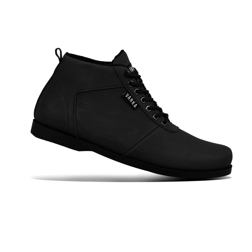 Sepatu Casual Pria Terbaru V 42812 Brand Varka Sepatu Boots Kulit Sintetis Semi Formal Kuliah Kerja Hangout Murah Berkualitas Warna Hitam