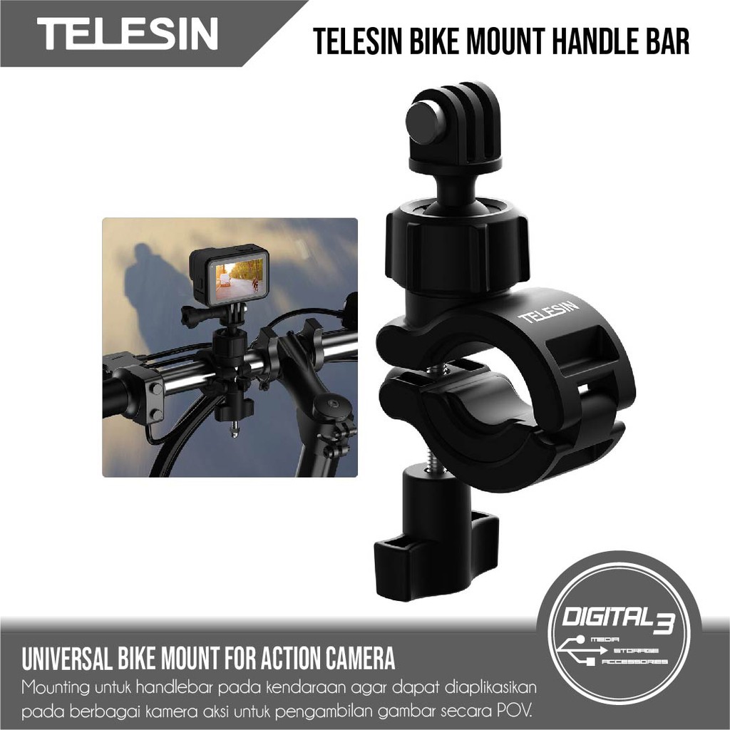 Telesin DJ-HBM-001 360° Bike Handlebar Mount Holder Stang Motor Gopro