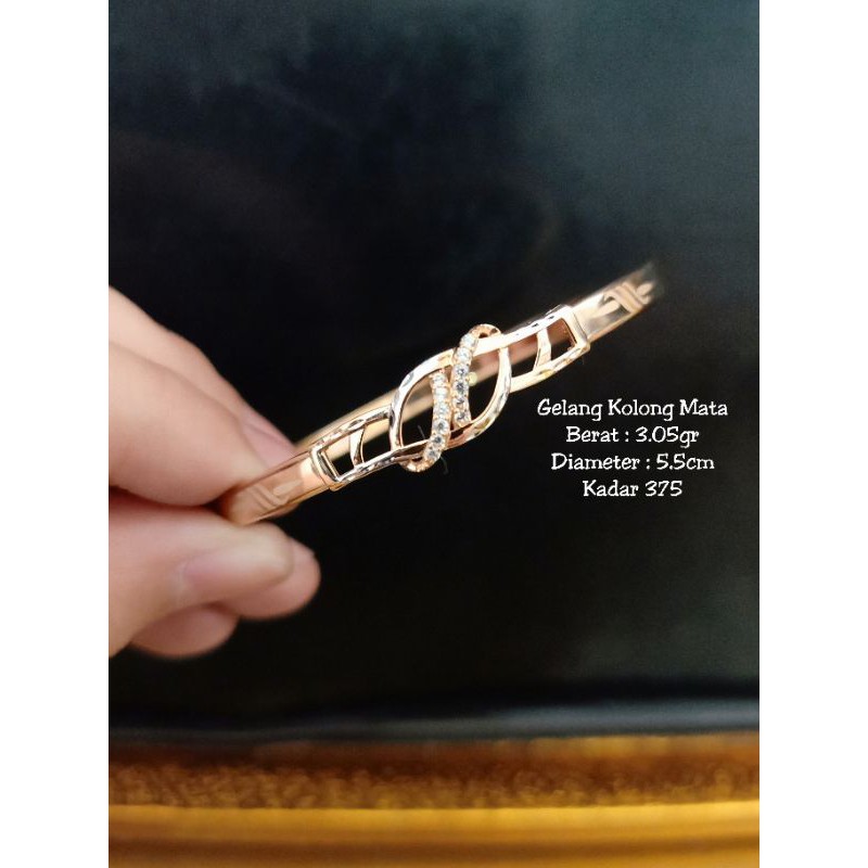 Gelang Emas Model Kolong Mata Berat 3.05gr Kadar 375
