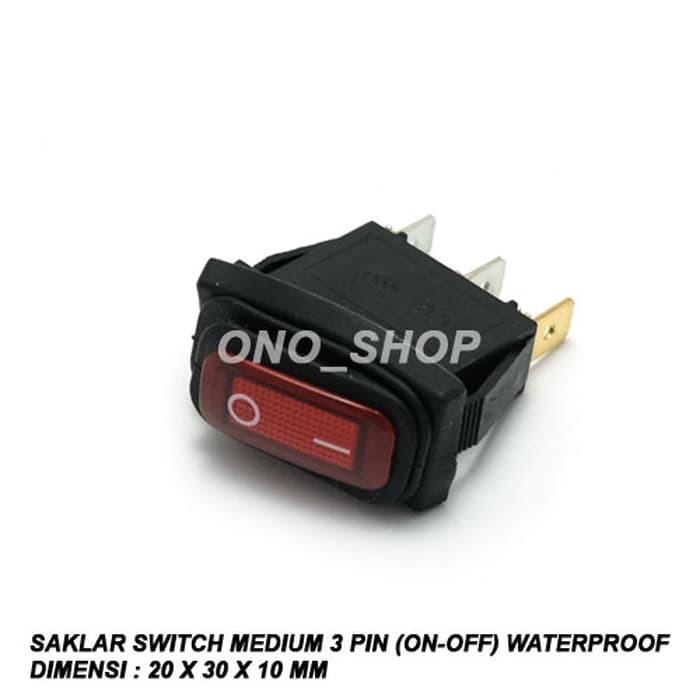 Perlengkapan Listrik - Saklar Broco - Saklar Saklar Switch Medium 3 Pin (On-Off) Waterproof Produk