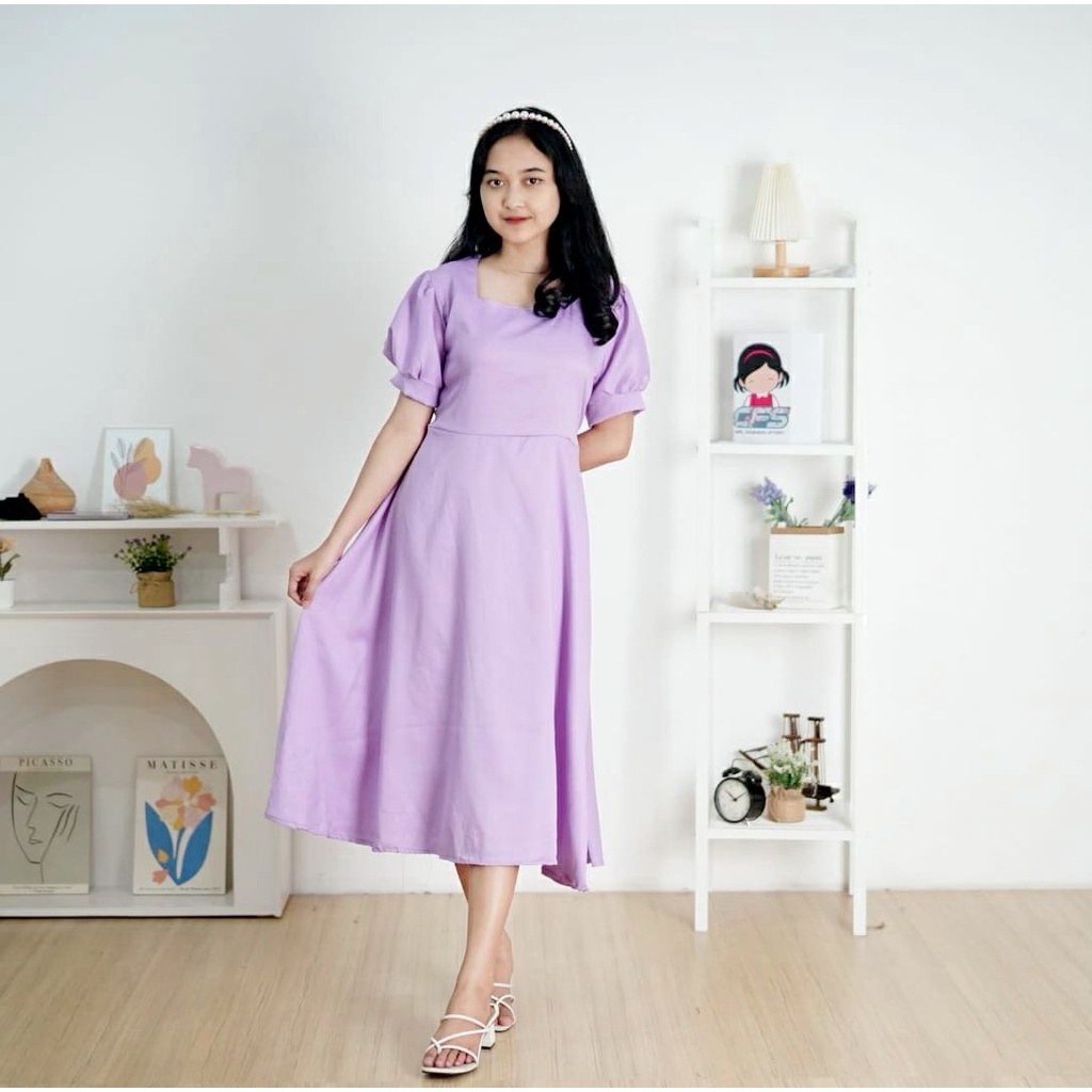 BEFAST - ZFS OOTD Wanita Dress SOYEON / LORA DOLLY DRESS / Pakaian Dress Kasual / Dress Pesta / Dress Kondangan Wanita Kekiniaan / Keluaran Terbaru 2022 / Trendy / Dress Polos Maxy Lengan Pendek / Terlaris