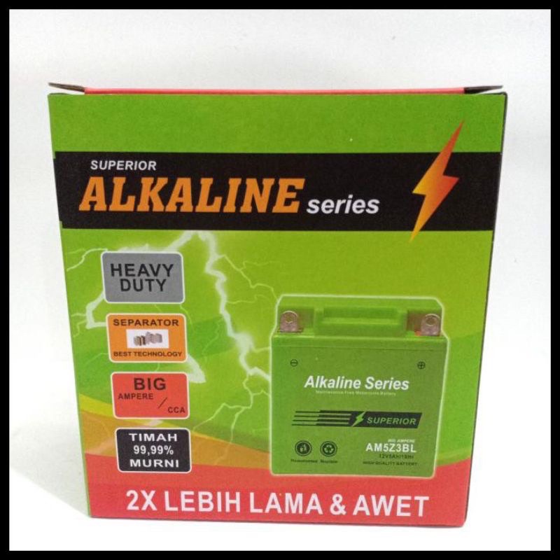 Aki Motor Yamaha Mio Sporty ALKALINE  Series AM5Z3BL