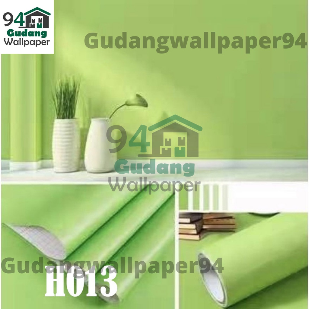 Gudang Wallpaper Dinding Motif Polos / Anti Air / Walpaper Stiker H013 Bahan PVC Premium Anti Air