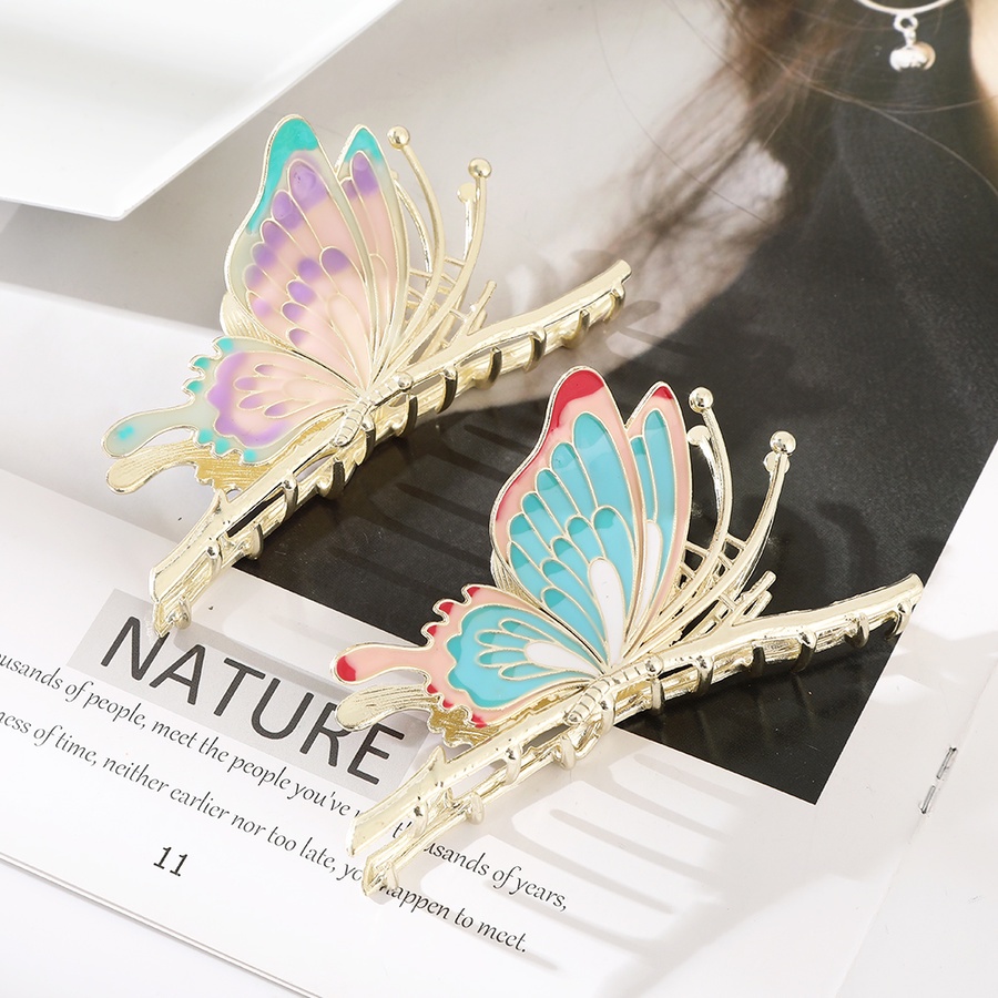 Jepit Rambut Model Butterfly Bahan Alloy Gaya Korea Untuk Wanita